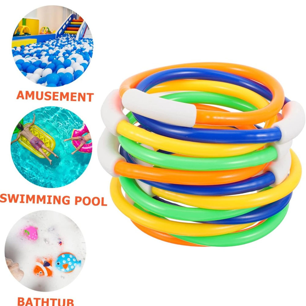 Aquatic Diving - 4 Colorful Diving Rings, For Pool