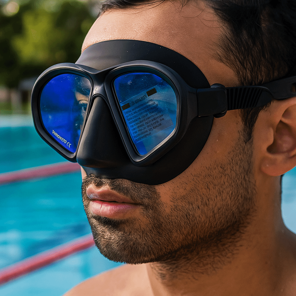 Snorkel Dry Top - Tempered Glass Freediving Mask Foldable Snorkel