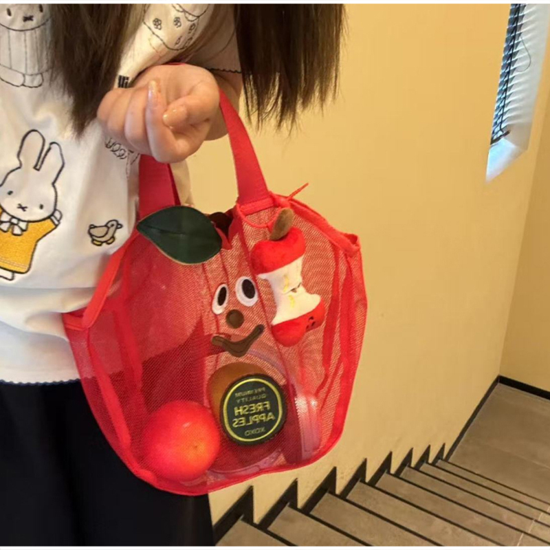 Cute Apple Shape Mesh Tote Bea - Dry Bag Roll Top ulasan dan harga