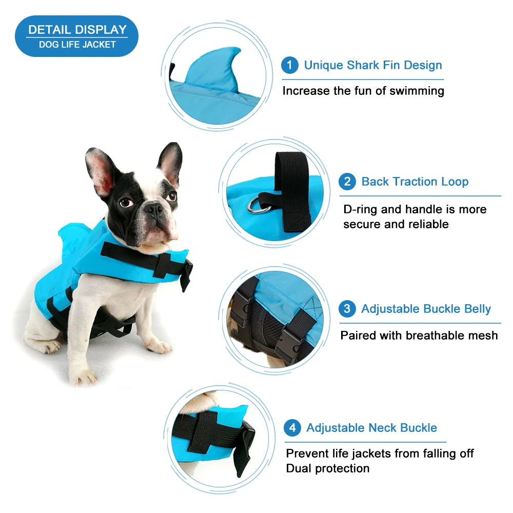 2026 Shark Fin Dog Life Jacket - Life Jacket Buoyancy ulasan dan harga
