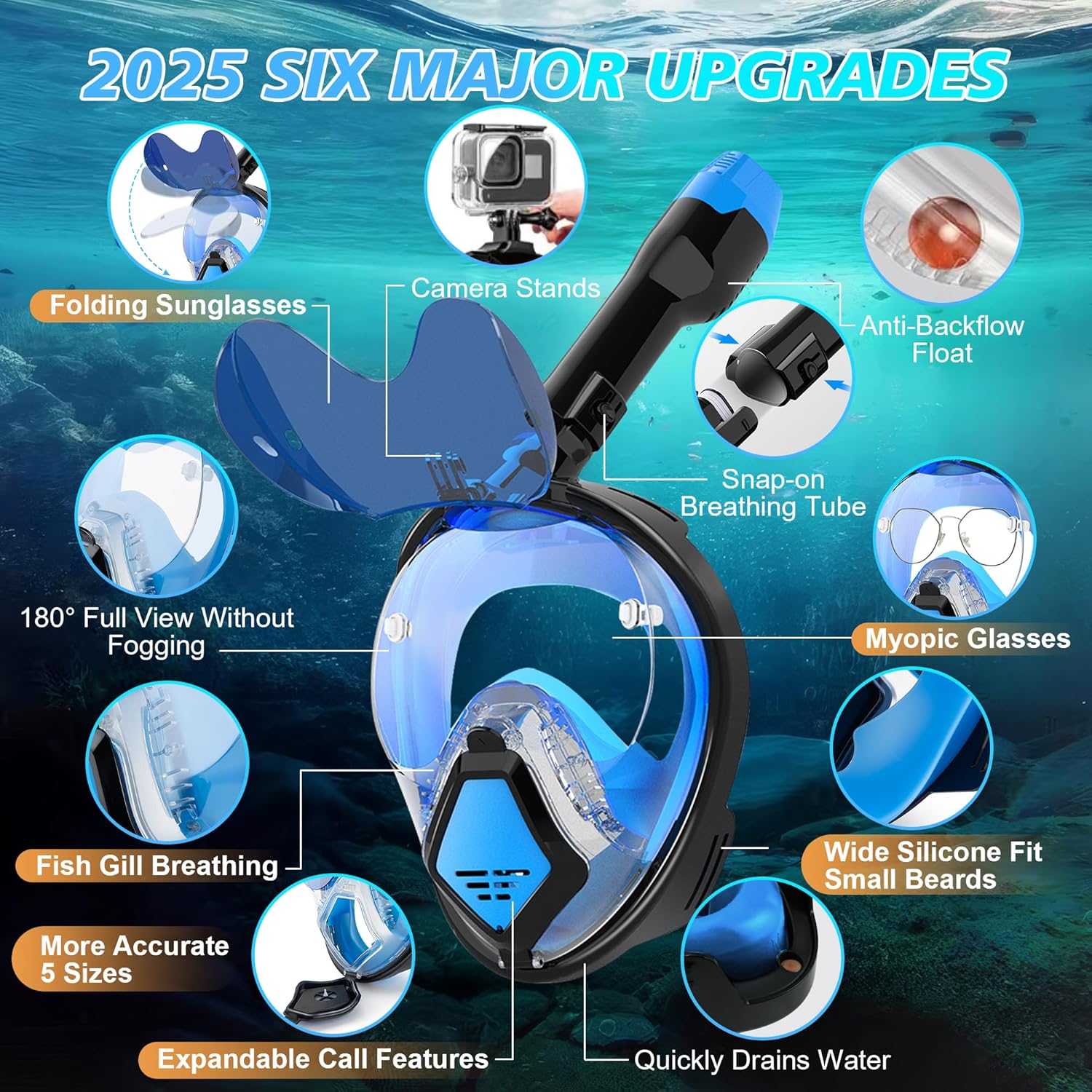 Devilfish Full Face Snorkel Ma - Snorkel Dry Top ulasan dan harga